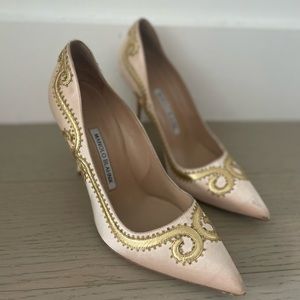 Pink and Gold Manolo Blahnik Heels Size 37